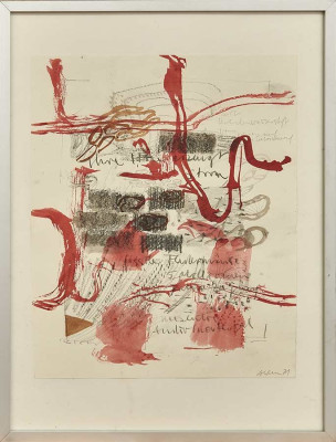Martin Colden, aus der Reihe »Ihre Hose erzeugt Strom« 1<br /> Tusche, Kreide, Bleistift, 30 x 24,5 cm<br /><strong>Startpreis 270 €</strong>, Rahmen optional 20 €