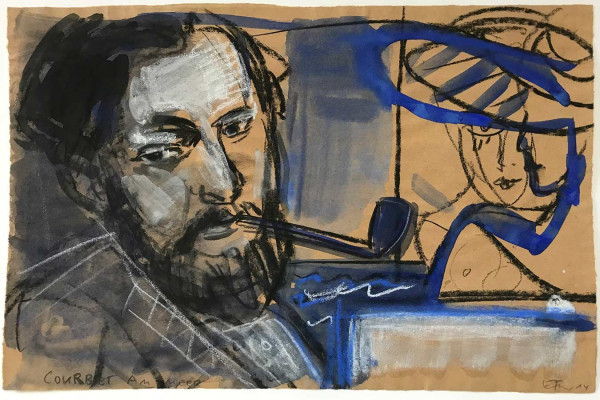 Ellen Fuhr, Courbet amMeer, 2014<br />Mischtechnik auf Papier, 31 x 48 cm<br /><strong>Startpreis 200 € </strong>, Rahmen optional 20 €<br /><span style="color:#FF0000;"><strong> verkauft</strong></span>