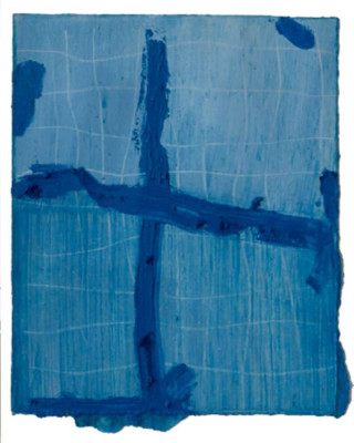 Christiane Bergelt, ceolin grid, 2021 <br /> Mischtechnik auf Papier, 24 x 19,5 cm<br /> <strong> Startpreis 480 € </strong>