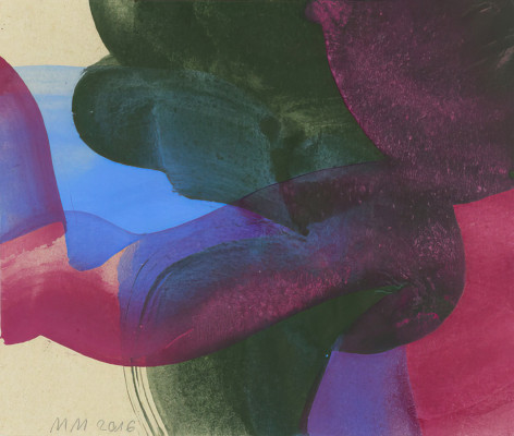 Monika Meiser, Dreiklang I, 2016 <br /> Piqment/ Acryl auf Pappe, 15 x 17,5 cm <br /> <strong> Startpreis 230 € </strong><br /><span style="color:#FF0000;"><strong> verkauft</strong></span>