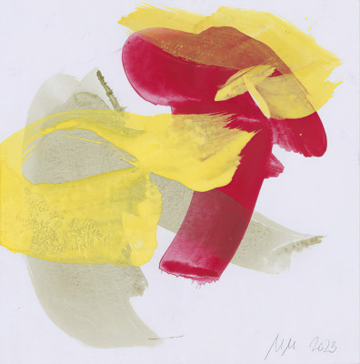 Monika Meiser, Dreiklang II, 2023 <br /> Piqment/ Acryl auf Pappe, 24,8 x 24,2 cm<br /> <strong> Startpreis 250 € </strong><br /><span style="color:#FF0000;"><strong> verkauft</strong></span>