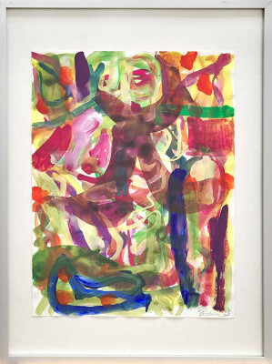 Martin Colden, Am Meer, 2022 <br /> Gouache, 27,5 x 23,0 cm, Rahmen optional 25 € <br /> <strong> Startpreis 180 € </strong>