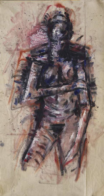 Lothar Böhme, Stehende Akt, 2003 <br /> Feder, Tusche, 85 x 44 cm<br /> <strong> Startpreis 800 € </strong>