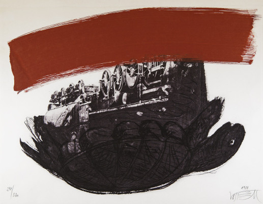 Wolf Vostell, o.T., 1988 <br /> Lithografie, 291 / 320, 34 x 46 cm<br /> <strong> Startpreis 300 € </strong>