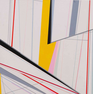 Inga Rensch, Gelbes Fenster, 2002 <br /> Acrylfarbe auf Holz, 40 x 40 cm<br /> <strong> Startpreis 360 € </strong>