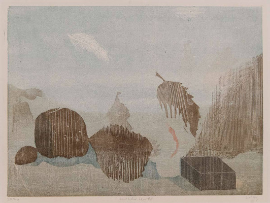 Werner Wittig, Kühler Herbst, 1986 <br /> Mischtechnik, 33 x 44 cm <br /> <strong> Startpreis 260 € </strong>