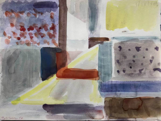 Dieter Goltzsche, Lichtschein, 2016 <br /> Aquarell, 24 x 32,2 cm <br /> <strong>Startpreis 700 € </strong><br />