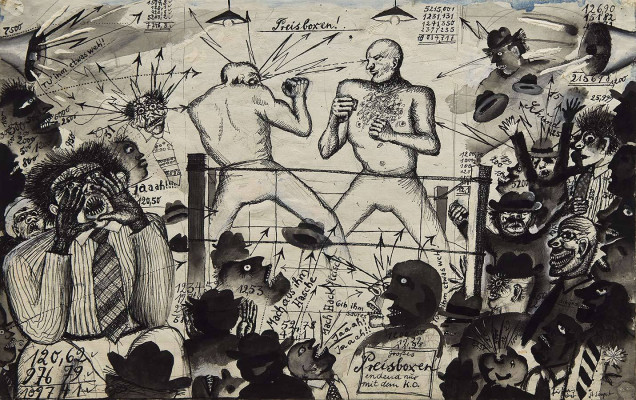 Horst Sagert, Aufstieg und Fall der Stadt Mahagonny, <br /> Zeichnung, 29 x 46 cm <br /> <strong> Startpreis 600 € </strong><br /><span style="color:#FF0000;"><strong> verkauft</strong></span>