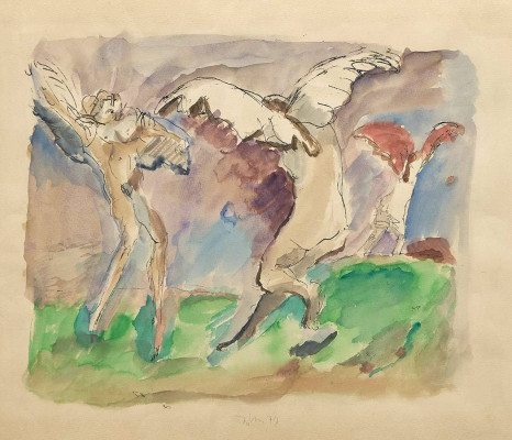 Joachim John, Ikari, <br /> aquarellierte Litho, 40 x 50 cm<br /> <strong> Startpreis 500 € </strong>