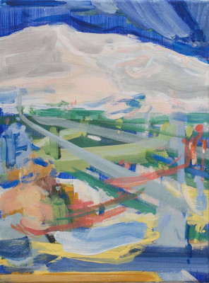 Denise Richardt, Impromptu (Puyloubier), 2019 <br /> Eitempera auf Leinwand, 40 x 30 cm, Rahmen optional 40 € <br /> <strong> Startpreis 1100 € </strong>