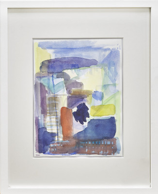 Ulrike Hahn, Spätsommer, 2023 <br /> Aquarell, 32 x 24 cm, Rahmen optional 35 € <br /> <strong> Startpreis 320 € </strong>