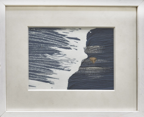 Matthias Wegehaupt, Die Woge, 2023 <br /> Aquarell / Gouache, 14 x 19 cm, Rahmen inkl. <br /> <strong> Startpreis 180 € </strong>