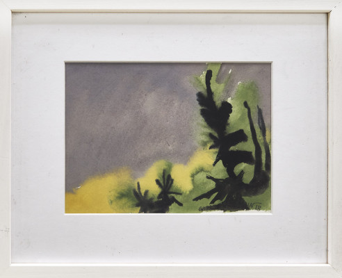 Matthias Wegehaupt, Blick vom Steilufer, 2016 <br /> Aquarell / Gouache, 14 x 19 cm, Rahmen inkl. <br /> <strong> Startpreis 180 € </strong>