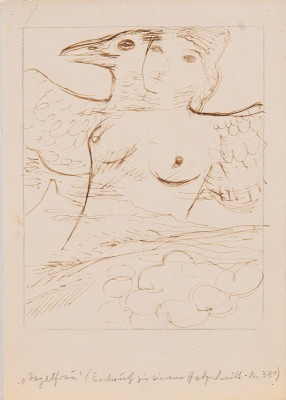 Hans Orlowski, Vogelfrau, 1942 <br /> Zeichnung, 35 x 19 cm<br /> <strong> Startpreis 280 € </strong>