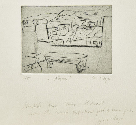 Sylvia Hagen, Naxos, 1994 <br /> Radierung, 11,5 x 15,5 cm <br /> <strong> Startpreis 60 € </strong>