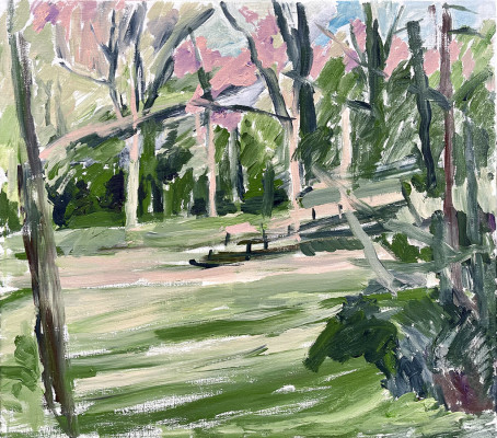 Martin Enderlein, Parklandschaft, 2023 <br /> Acryl auf Leinwand, 75 x 85 cm, Rahmen optional <br /> <strong> Startpreis 950 € </strong>