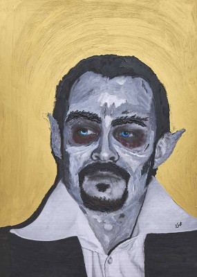 Ludwig Graf Westarp, Ska-Vampir, 2022 <br /> MT (Foto/ Malerei), Kapa, Acryl, Heavygel Malmittel, 85 x 60 cm<br /> <strong> Startpreis 1200 € </strong>