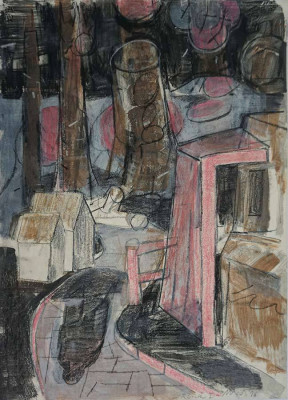 Christian Ulrich, Rösrath, 2016 <br /> Mischtechnik auf Papier 70 x 50 cm <br /> <strong>Startpreis 700
€</strong>