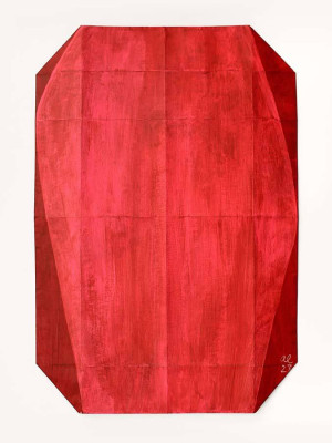 Andrea Engelmann, Amphora 9, 2023 <br /> Acryl auf Papier, Faltung 31,3 x 21,4 cm, Rahmen optional 35 € <br /> <strong>Startpreis 230 € </strong>