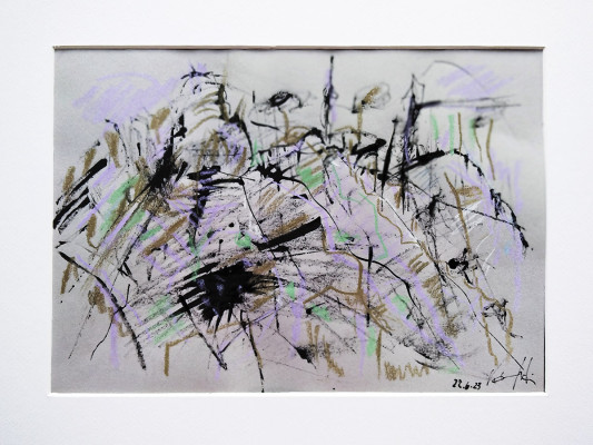 Karin Gralki, Im Bruch, 2023 <br /> Rohrfeder, Kreide 21 x 30 cm <br /> <strong>Startpreis 220 € </strong>