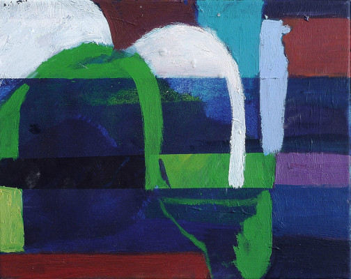 Mideele Schade, Rundbogen, 2020 <br /> Oel auf Leinwand, 24 x 30 cm, Rahmen optional 20 € <br /> <strong> Startpreis 290 € </strong>