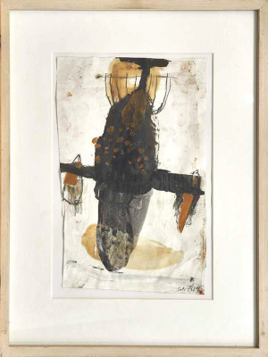 Sati Zech, o.T., 1998 <br /> Mischtechnik, 35 x 21 cm, Rahmen inclusive <br /> <strong>Startpreis 380 € </strong><br />