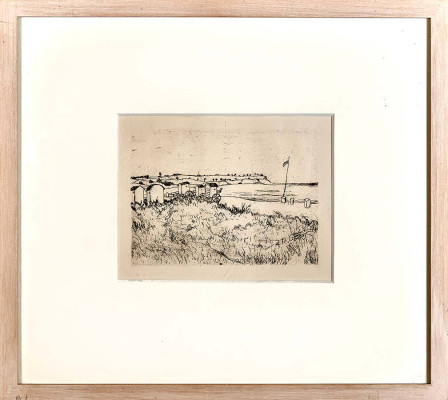 Alexander Olbricht, Am Meer, o.J. <br /> Radierung, 11,5 x 14,5 cm, Rahmen inclusive <br /> <strong>Startpreis 150 € </strong><br />
