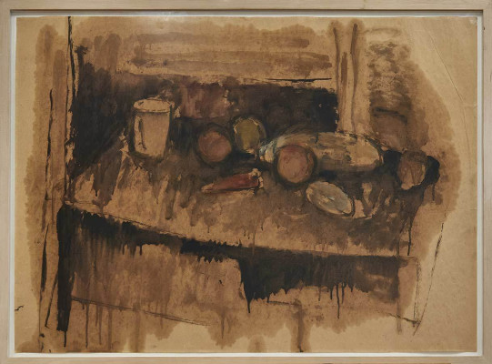 Lothar Böhme, Stillleben, <br /> Mischtechnik, 62 x 86 cm, Rahmen inclusive <br /> <strong>Startpreis 950 € </strong><br />