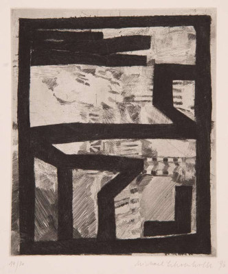 Michael Schönholz, Gruppe mit Dreien, 1996 <br /> Radierung, 24 x 20 cm <br /> <strong> Startpreis 115 € </strong>