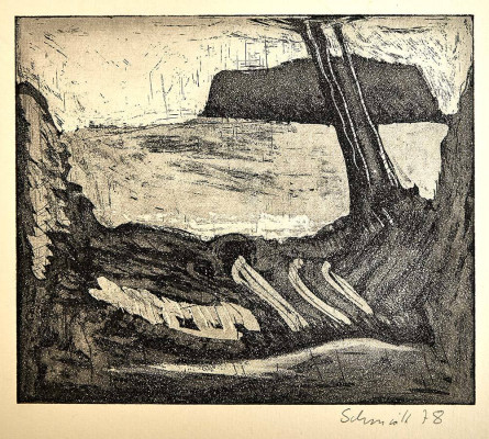 Hans-Otto Schmidt, Landschaft, 1978 <br /> Radierung, 25 x 21 cm <br /> <strong>Startpreis 115 € </strong><br />