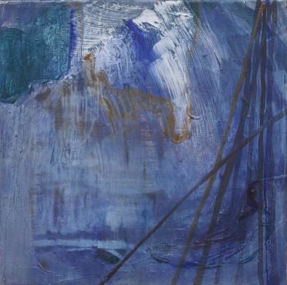 Gudrun Sailer, Nervöse Landschaft II, 2022 <br /> Mischtechnik auf Leinwand 30 x 30 cm <br /> <strong>Startpreis 500 € </strong><br />