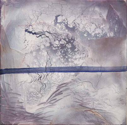 Gudrun Sailer, Nervöse Landschaft I, 2022 <br /> Mischtechnik auf Leinwand, 30 x 30 cm <br /> <strong>Startpreis 500,00 € </strong><br />