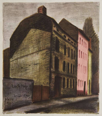 Manfred Butzmann, Anhalter Puff, 1993 <br /> orginal Offsetlitografie, 70 x 59 cm <br /> <strong> Startpreis 160 € </strong><br /><span style="color:#FF0000;"><strong> verkauft</strong></span>