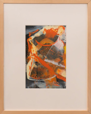 Ted Marschall, Tapestry, 2024 <br /> Ölfarbe auf Papier, 50 x 40 cm, Rahmen incl. € <br /><strong> Startpreis 200 € </strong>