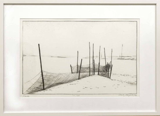 Ursula Strozynski, Reusen, 2024 <br /> Kaltnadelradierung, 33 x 52 cm, Okt 55 Rahmen optional 55 € <br /><strong> Startpreis 300 € </strong><br /><strong>VERKAUFT</strong>