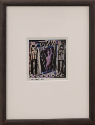 Lilo C. Karsten, Der Magier, 1992 <br /> übermaltes Polaroidfoto, 9 x 10 cm, Rahmen optional 9 € <br /><strong> Startpreis 81 € </strong>
