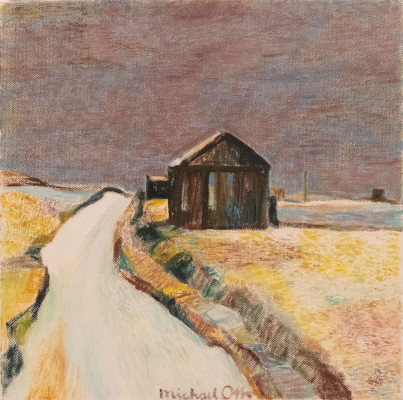 Michael Otto, Auf Nyord-Moen, 2025 <br /> Ölfarbe, Leinwand, 30 x 30 cm, <br /><strong> Startpreis 450 € </strong>