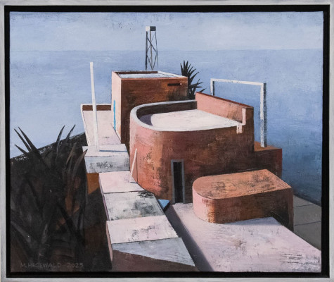 Michael Hegewald, Auf der Klippe (V), 2025 <br /> Öl auf Leinwand, 50 x 60 cm, <br /><strong> Startpreis 2.100 € </strong>