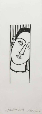 Max Stock, Fenster, <br /> Siebdruck, 41 x 15 cm, <br /><strong> Startpreis 90 € </strong> <br /><strong>VERKAUFT</strong>