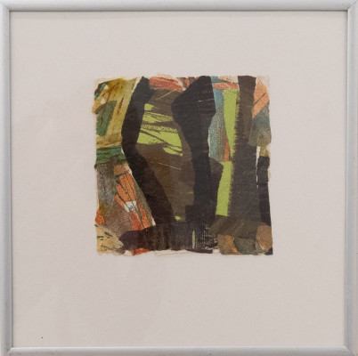 Elli Graetz, Serie: Baum , 3, 2015 <br /> Holzschnitt, Collage, je 15 x 15 cm, unikat Rahmen optional je 15 € <br /><strong> Startpreis je 120 € </strong>