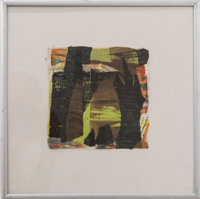 Elli Graetz, Serie: Baum , 1, 2015 <br /> Holzschnitt, Collage, je 15 x 15 cm, Unikat Rahmen optional je 15 € <br /><strong> Startpreis je 120 € </strong>