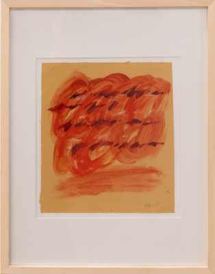 Andrea Engelmann, Brief (Ocker), 2013 <br /> Mischtechnik, 23 x 20 cm, Rahmen optional 30 € <br /><strong> Startpreis 380 € </strong>