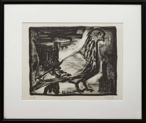 Sebastian Paul, Berliner Taube, 2025 <br /> 33 x 43 cm, E.A. Rahmen optional 50 € <br /><strong> Startpreis 300 € </strong>