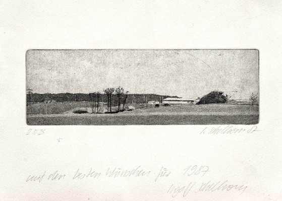 Ingolf Schelhorn, o.T., 1987 <br /> Aquatinta, 19,5 x 26,5 cm, II 3/25, Vorderseite Widmung <br /><strong> Startpreis 60 € </strong> <br /><strong>VERKAUFT</strong>