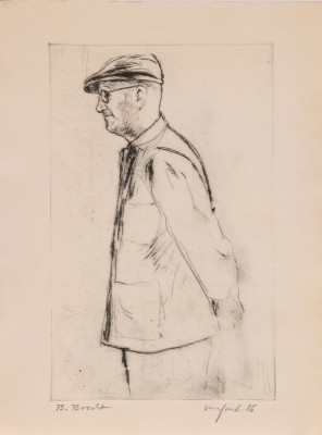 Unbekannt, Bertolt , 1986 <br /> Kaltnadelradierung, 31,5x23,5 cm, Brecht <br /><strong> Startpreis 60 € </strong><br /><strong>VERKAUFT</strong>