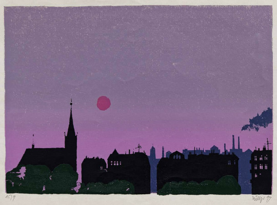 Harry Lüttger, o.T., 1997 <br /> Siebdruck, mehrfarbig, 29,5 x 39,5 cm, 9/15 <br /><strong> Startpreis 80 € </strong>