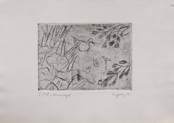 Margot Sperling, Entenidyll, 1991 <br /> Ätzradierung, 29 x 39,5 cm, I - 6 - 8 <br /><strong> Startpreis 60 € </strong> <br /><strong>VERKAUFT</strong>