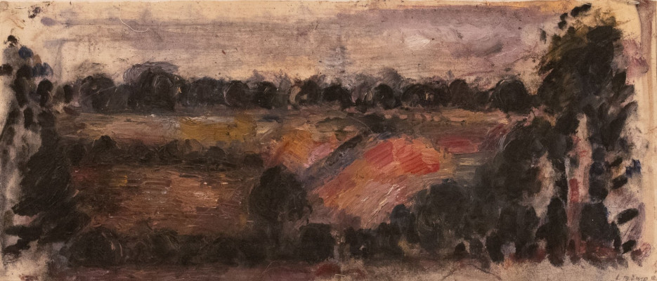 Lothar Böhme, Landschaft, o.J. <br /> Öl auf Leinwand, 30 x 70 cm, <br /><strong> Startpreis 800 € </strong>