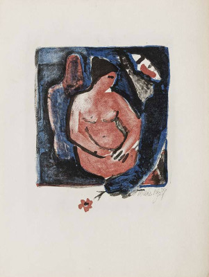 Marika Voß, o.T., 1989 <br /> Farblithographie, 28,5 x 21,5 <br /><strong> Startpreis 180 € </strong>