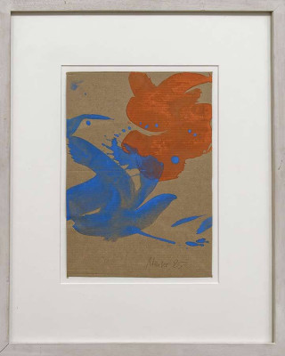 Monika Meiser, Blümerant, 2025 <br /> Pigment/Acryl auf Pappe, 30,4 x 21,4 cm, Rahmen optional 20 € <br /><strong> Startpreis 280 € </strong>